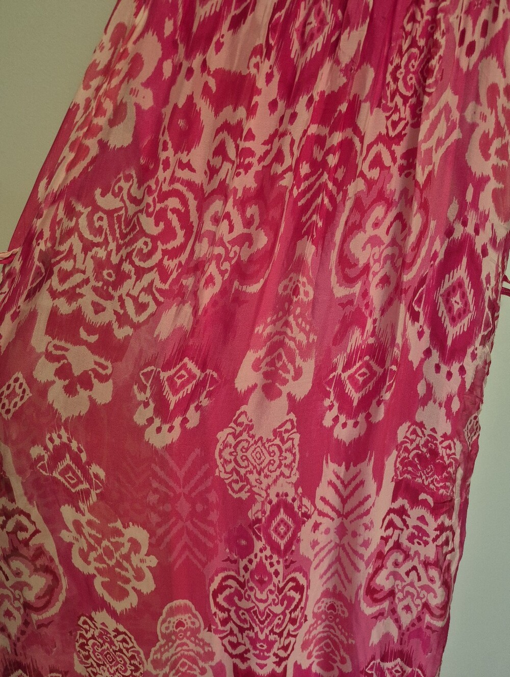 Rosemarine Women's Italian Beach Resortwear Pink Silk Blend Maxi Dress Size L - Picture 6 of 7